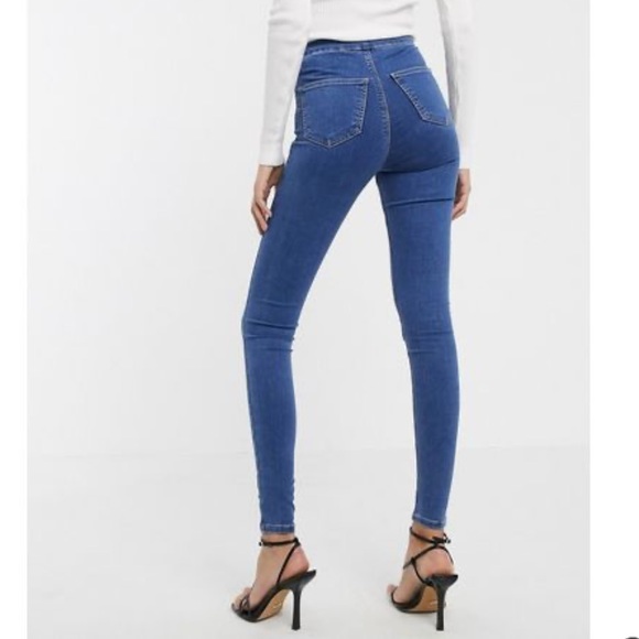 Topshop Joni Skinny Jeans In Mid Wash Blue - Picture 2 of 7